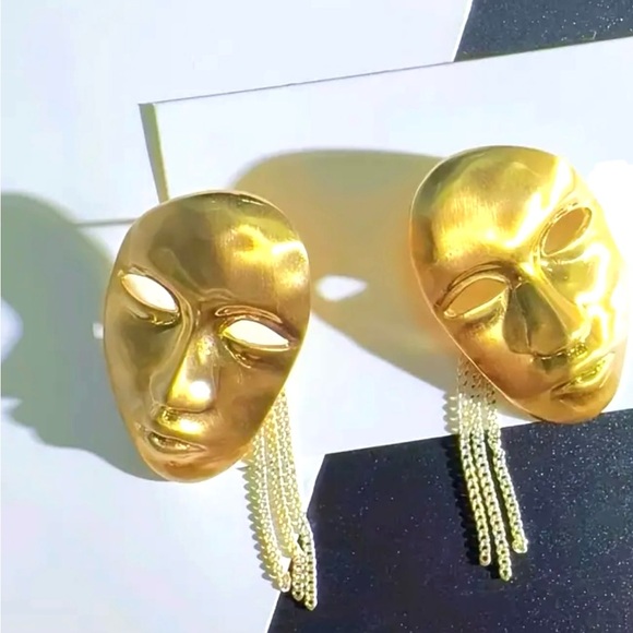 “Phantom of Opera” Gold Theatre Masquerade War Mask Sons of Harpy Tragedy Studs - Picture 15 of 16